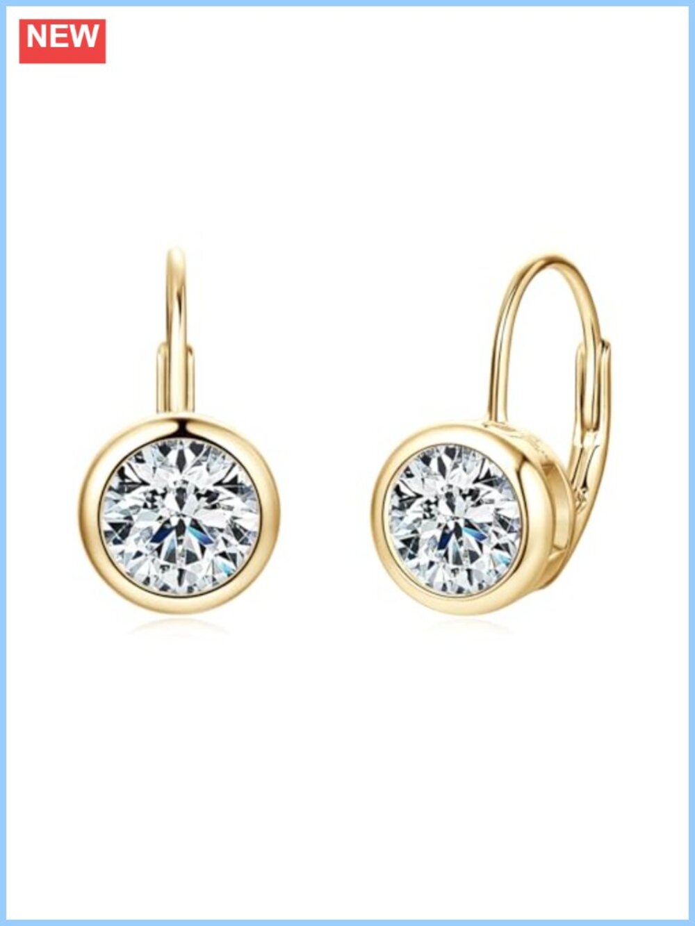 Moissanite Hoop Earrings 925 Sterling Silver Hypoallergenic Leverback Drop